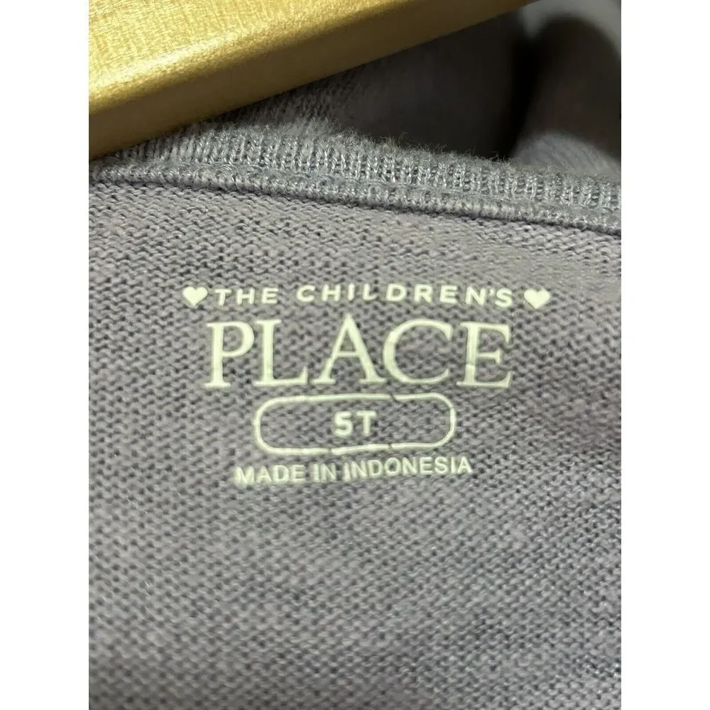 Girl's CHILDRENS PLACE 5T Gold Sparkle Heart Purple Top Shirt